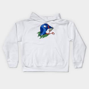 Pukeko using Mobile Phone Kids Hoodie